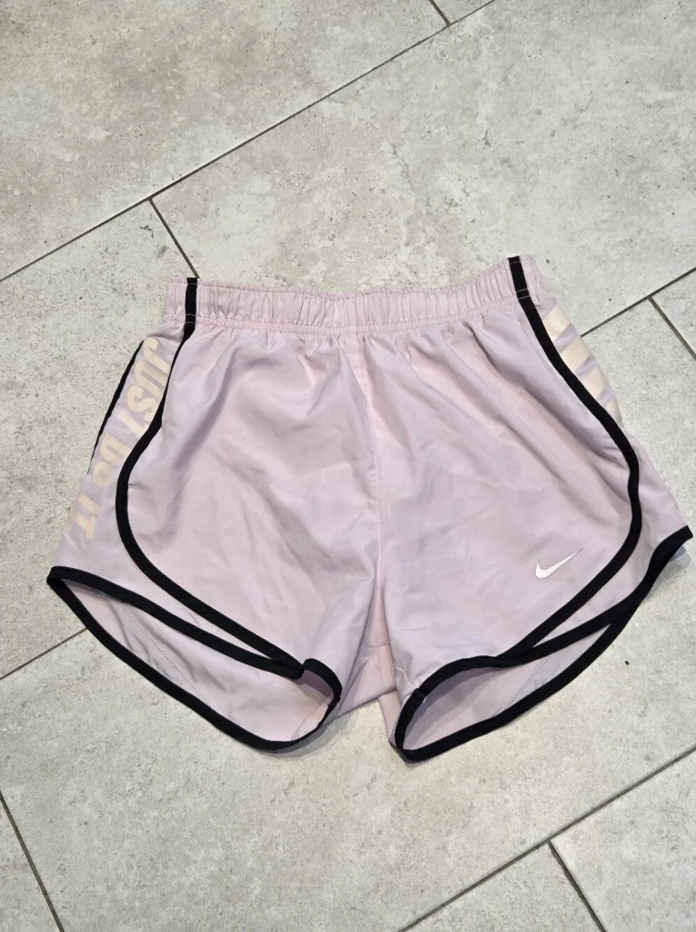Nike Women's Pink Running Shorts with Black Trim